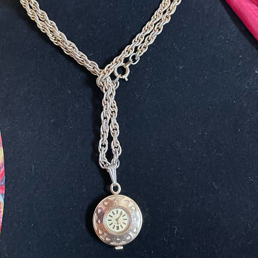Vintage Avon Caravelle Gold Tone Pendant Watch